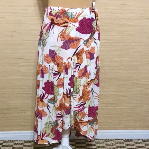 Rachel Zoe Novelty Floral Print Wrap Twirl Skirt - Multicolor size Small - Picture 1 of 15